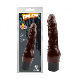 Вібратор реалістичний Chisa Naughty Cock коричневий, 20 х 4.5 см – фото