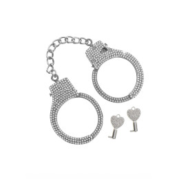 Наручники со стразами Taboom Diamond Wrist Cuffs Silver с 2 ключами, 6.5 см