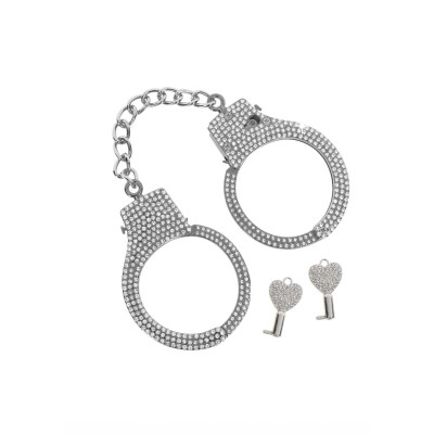 Наручники зі стразами Taboom Diamond Wrist cuffs Silver з 2 ключами, 6.5 см (215879) – фото 1