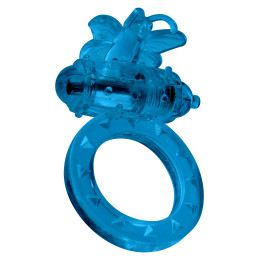 Эрекционное кольцо с вибрацией Toy Joy, синее, 4.5 см – фото