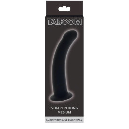 Фалоімітатор страпон Taboom Strap-On dong Medium чорного кольору, 14 см х 3.3 см