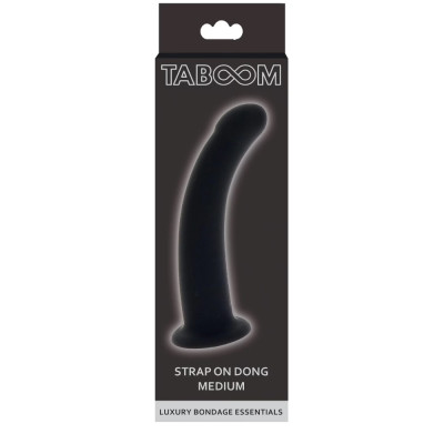 Фаллоимитатор страпон Taboom Strap-On Dong Medium черного цвета, 14 см х 3.3 см (215955) – фото 1