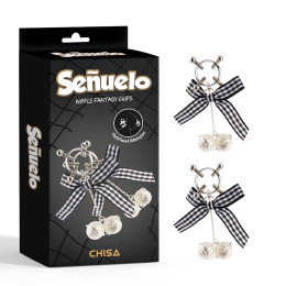 Затискачі для сосків з бантиками і дзвіночками Senuelo Chisa – фото