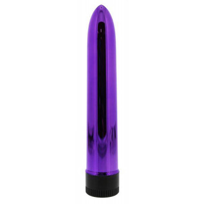 Вібромасажер фіолетовий, гладкий, на батарейках (39913) – фото 1
