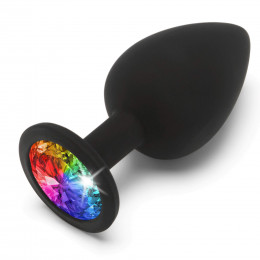 Анальная пробка из силикона с камнем ToyJoy Rainbow Booty Jewel Large – фото