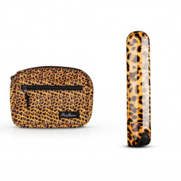 Вибропуля пластиковая с косметичкой в комплекте, леопардовая – фото