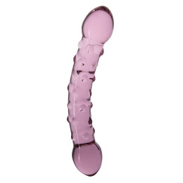 Фаллоимитатор стеклянный, розовый, 20.5см х 2.6 см
