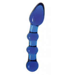 Фалоімітатор скляний, синій, 19см х 3.5 см