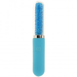 Вибропуля STARDUST POSH BLUE с кристаллами внутри, голубая 12,7 см х 2 см
