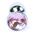 Анальна пробка, металева з рожевим каменем, 7 х 2.5 см (207205) – фото 3