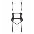 Сексуальное боди кружевное Obsessive Yaskana M/L, с подвязками для чулок, черное (54279) – фото 4