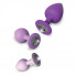 Набор анальных пробок с камнями Her Little Gems от Pipedream, фиолетовые (52719) – фото 4