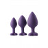 Набір анальних пробок з кристалами Dream Toys Flirts, фіолетові (53341) – фото 4