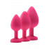Набір анальних пробок з кристалами Dream Toys Flirts, рожеві (53340) – фото 7