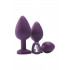 Набір анальних пробок з кристалами Dream Toys Flirts, фіолетові (53341) – фото 7