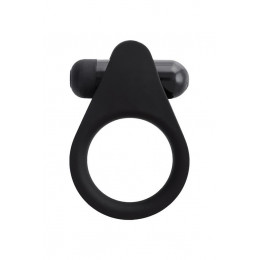 Эрекционное кольцо с вибрацией, черное, 6.3 х 3.1 см – фото