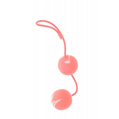 Вагинальные шарики розовые на мягкой сцепке Marbelized DUO BALLS (5398) – фото 1