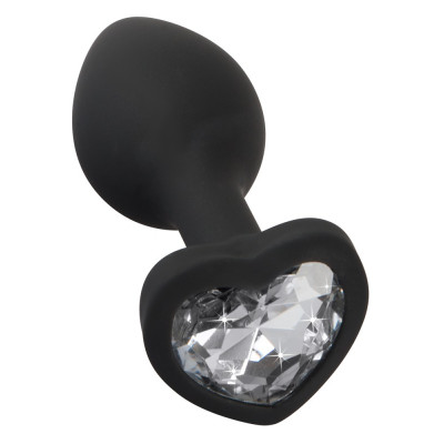 Анальная пробка с камнем в форме сердечка You2Toys, черная, 7.3 х 2.8 см (52618) – фото 1