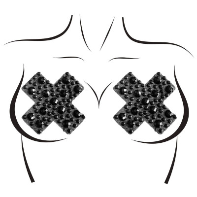 Пэстисы на соски One Size X-Factor Rhinestone Nipple Covers Leg Avenue, со стразами (53181) – фото 1