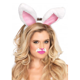 Вушка кролика One Size Plush Bunny Rabbit Ears Headband від Leg Avenue, рожево-білі