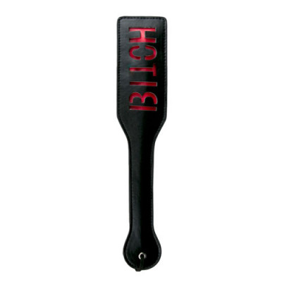 Паддл с надписью Bitch от Easy Toys, черный с красным, 33 см (46246) – фото 1