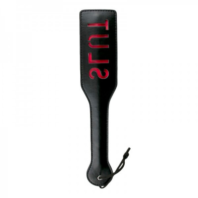 Паддл с надписью Slut от Easy Toys, черный с красным, 33 см (46247) – фото 1