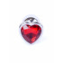Анальная пробка S с камнем в форме сердечка, металлическая, серебряная, 7 х 2.7 см (207221) – фото 7