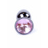 Анальная пробка S с розовым камнем, темно-серебряная, металлическая, 7 х 2.7 см (207213) – фото 3