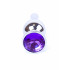 Анальная пробка с фиолетовым кристаллом, металлическая, серебряная, 9.5 х 3 см (207222) – фото 3