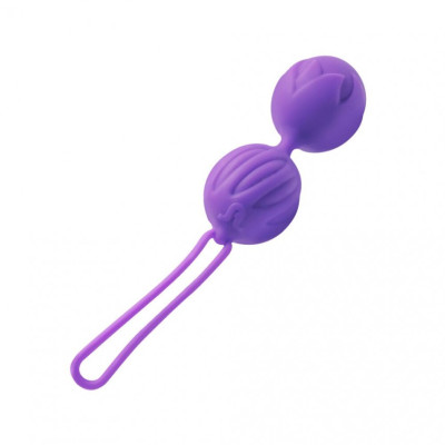 Вагинальные шарики с рельефом Adrien Lastic, силиконовые, фиолетовые, 85 г (215188) – фото 1