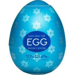 Мастурбатор яйце з рельєфом Tenga Snow Crystal, білий, 49 х 49 х 61 мм – фото