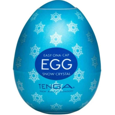 Мастурбатор яйце з рельєфом Tenga Snow Crystal, білий, 49 х 49 х 61 мм (214921) – фото 1