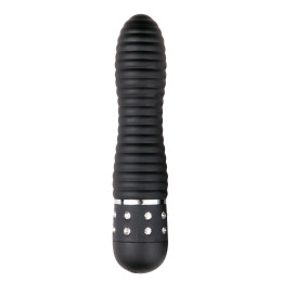 Мини-вибратор со стразами Easytoys, черный, 11.4 х 2.3 см
