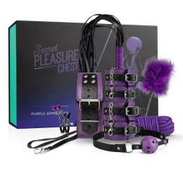 БДСМ набір Loveboxxx Purple Apprentice, 9 предметів, фіолетово-чорний – фото