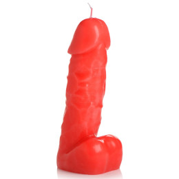 Низкотемпературная свеча в форме пениса Master Series Spicy Pecker, красная – фото