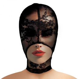 Кружевная маска на голову Master Series, с открытым ртом, One Size
