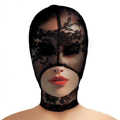 Кружевная маска на голову Master Series, с открытым ртом, One Size (214519) – фото 1