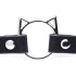 Ошейник-чокер с кольцом в виде котика Kinky Kitty Master Series, экокожа, черный (216501) – фото 2