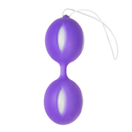 Вагинальные шарики со смещенным центром тяжести Easytoys, силиконовые, фиолетовые, 46 г – фото