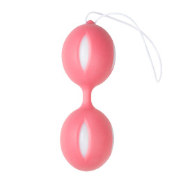 Вагинальные шарики со смещенным центром тяжести Easytoys, силиконовые, розовые, 46 г – фото