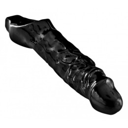 Насадка на пеніс Подовжуюча Mamba Master Series, чорна, 23 х 4.6 см – фото