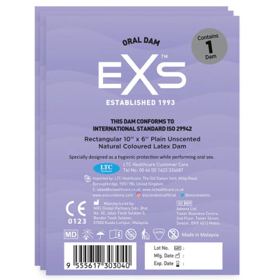 Серветка для орального сексу EXS, латексна, 250 х 150 мм (204716) – фото 1