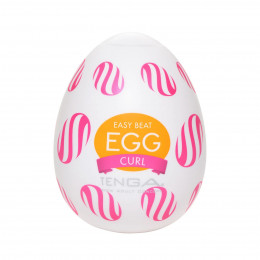 Мастурбатор нереалистичный Tenga Curl Egg Easy Beat, рельефный, со смазкой, 49 × 49 × 61 мм – фото