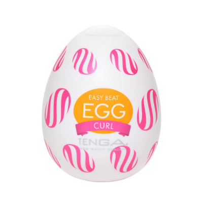 Мастурбатор нереалістичний Tenga Curl Egg Easy Beat, рельєфний, зі змазкою, 49 × 49 × 61 мм (205096) – фото 1