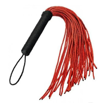 Флоггер с плетеной ручкой, из нейлона, красно-черный (205201) – фото 1