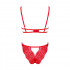 Комплект кружевной Obsessive Mellania S/M, с открытой интимной зоной, красный (54270) – фото 5