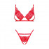 Комплект кружевной Obsessive Mellania S/M, с открытой интимной зоной, красный (54270) – фото 6