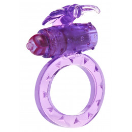 Эрекционное кольцо с вибрацией Toy Joy, фиолетовое, 4.5 см
