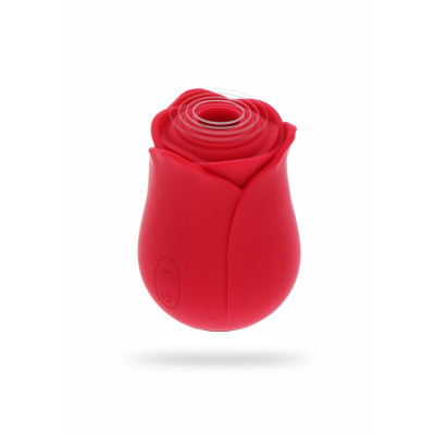 Вакуумный стимулятор клитора в виде розы Toy Joy, силиконовый, красный (203746) – фото 1