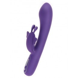 Вібратор-кролик з метеликом Toy Joy, фіолетовий, 21.5 х 3.8 см